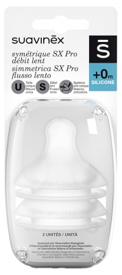 Suavinex 2 SX Pro Tettarelle Simmetriche a Flusso Lento 0 Mesi e Oltre