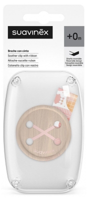 Suavinex Attache-Sucette Ruban 0 Mois et + - Couleur : Rose
