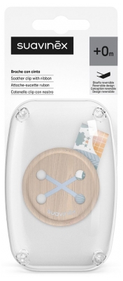Suavinex Attache-Sucette Ruban 0 Mois et + - Couleur : Bleu