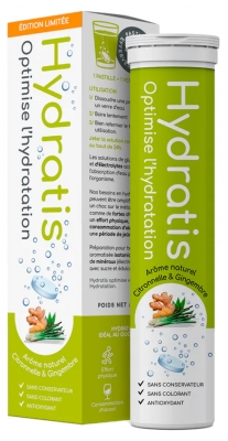 Hydratis Solution d'Hydratation 20 Pastilles Effervescentes - Arôme : Citronnelle Gingembre