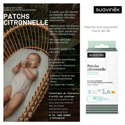 Suavinex Patchs à la Citronnelle 36 Patchs Transparents