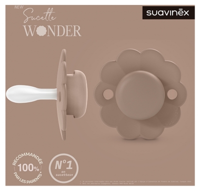 Suavinex Sucette Réversible avec Tétine Symétrique SX Pro 6 à 18 Mois - Modèle : Brun