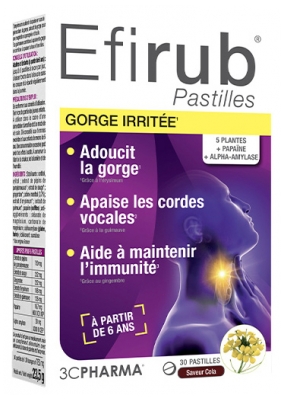 3C Pharma Efirub Gorge Irritée 30 Pastilles