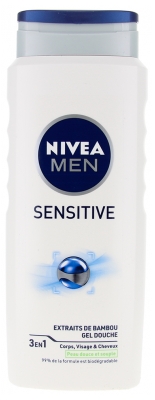 Men Gel de Ducha Sensitive 3 en 1 Para Cuerpo, Rostro y Cabello 500 ml