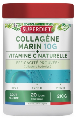 Superdiet Collagène Marin 10 g + Vitamine C 210 g