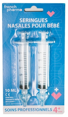 French Pharma Seringues Nasales pour Bébé 4 Mois et + 2 x 10 ml