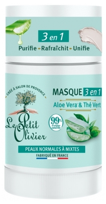 Le Petit Olivier Masque 3en1 Aloe Vera & Thé Vert 50 g