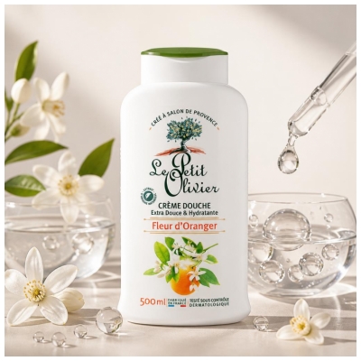 Le Petit Olivier Cremă de Duș Extra Blândă & Hidratantă Floare de Portocală 500 ml