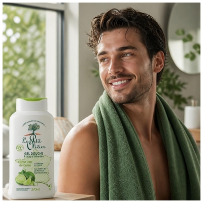 Le Petit Olivier Sprchový gel s bio olivovou vodou a korsickou limetkou 270 ml