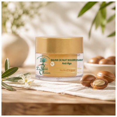 Le Petit Olivier Ravitseva Ikäisyyden Vastainen Yövoide Arganöljy 50 ml