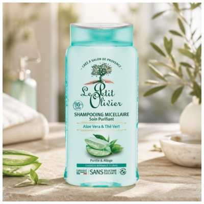 Le Petit Olivier Micelární šampon Aloe Vera & Zelený čaj 250 ml