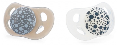 Twistshake Orthodontic Pacifier Set of 2 0-6 Months - Colour: Grey / White