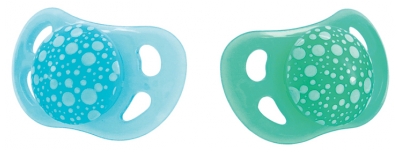 Twistshake Sucette Orthodontique Lot de 2 0-6 Mois - Couleur : Bleu Pastel / Vert