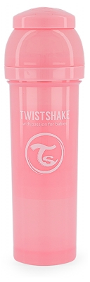 Twistshake Biberón Anticólicos L 330 ml A Partir de 4 Meses - Color: Rosa Pastel