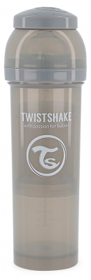 Twistshake Biberón Anticólicos L 330 ml A Partir de 4 Meses - Color: Gris pastel