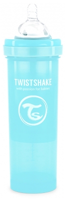 Twistshake Biberón Anticólicos L 330 ml A Partir de 4 Meses - Color: Azul pastel
