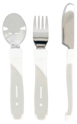 Twistshake Stainless Steel Learning Cutlery 12 Months and Up - Colour: White