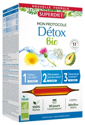 Superdiet Mon Protocole Détox Bio 30 Ampoules