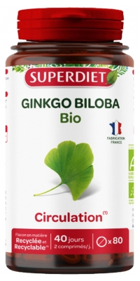 Superdiet Organic Ginkgo Biloba 80 Tablets