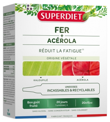 Superdiet Żelazo + Acerola 20 Pojedynczych Dawek