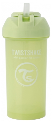 Twistshake Tasse avec Paille Édition Limitée 360 ml 6 Mois et + - Couleur : Vert Cactus