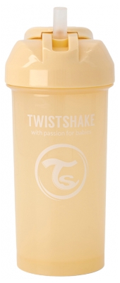 Twistshake Tasse avec Paille Édition Limitée 360 ml 6 Mois et + - Couleur : Beige Caramel