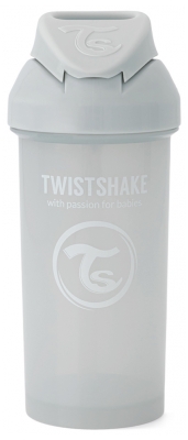 Twistshake Tasse avec Paille Édition Limitée 360 ml 6 Mois et + - Couleur : Gris Clair