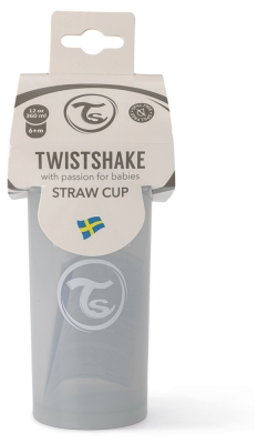 Twistshake Tazza con Cannuccia Edizione Limitata 360 ml Dai 6 Mesi in su - Colore: Grigio chiaro