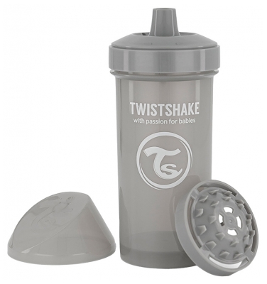 Twistshake Kid Cup Tasse d'Apprentissage 360 ml 12 Mois et + - Couleur : Gris Pastel