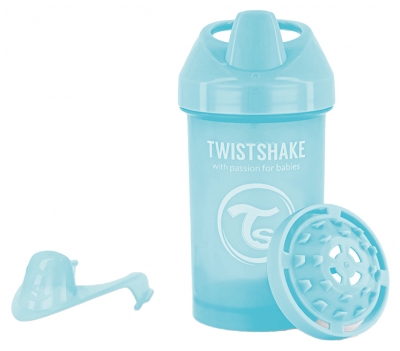 Twistshake Crawler Cup Tasse d'Apprentissage 300 ml 8 Mois et + - Couleur : Bleu Pastel