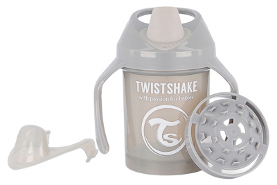 Twistshake Mini Cup Tasse d'Apprentissage 230 ml 4 Mois et + - Couleur : Gris Pastel