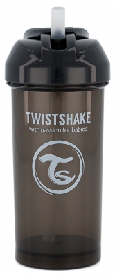 Twistshake Tasse avec Paille 360 ml 6 Mois et + - Couleur : Noir