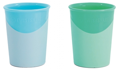 Twistshake 2 Glasses 170 ml 6 Months and Over - Colour: Pastel blue - Green