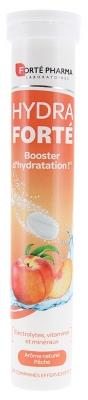 Forté Pharma Hydra Forté Booster d'Hydratation 24 Comprimés Effervescents - Goût : Pêche