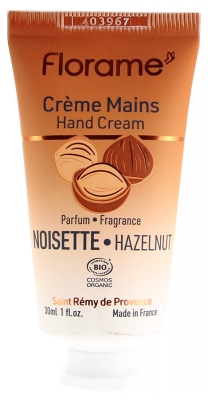 Florame Crème Mains Bio 30 ml - Parfum : Noisette