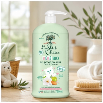 Le Petit Olivier Baby Mild Vaskegel til Krop & Hår Økologisk 750 ml