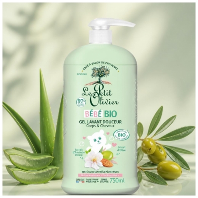 Le Petit Olivier Baby Mild Vaskegel til Krop & Hår Økologisk 750 ml