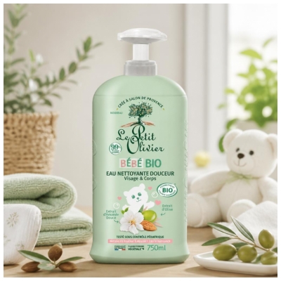 Le Petit Olivier Bébé Hellävarainen Luomu Puhdistusvesi 750 ml