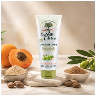Le Petit Olivier Kropsscrub Naturligt Olivenstenskornspulver 200 ml
