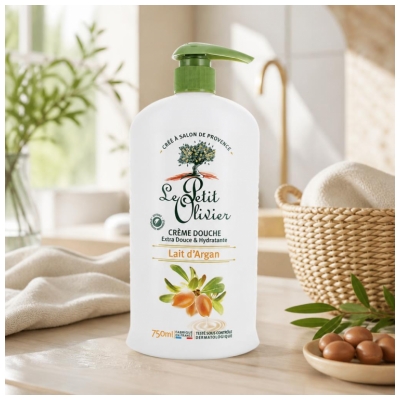 Le Petit Olivier Crème Douche Extra Douce & Hydratante Lait d'Argan 750 ml