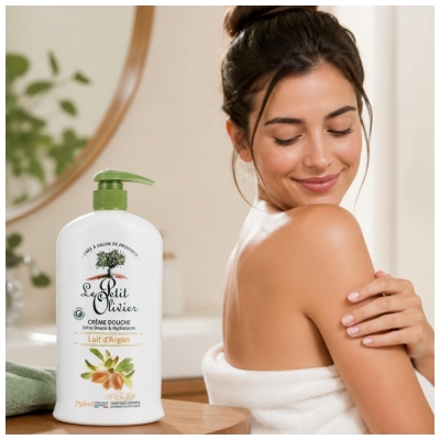 Le Petit Olivier Crème Douche Extra Douce & Hydratante Lait d'Argan 750 ml