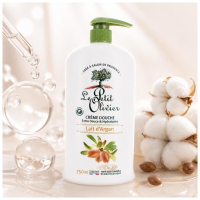 Le Petit Olivier Crème Douche Extra Douce & Hydratante Lait d'Argan 750 ml