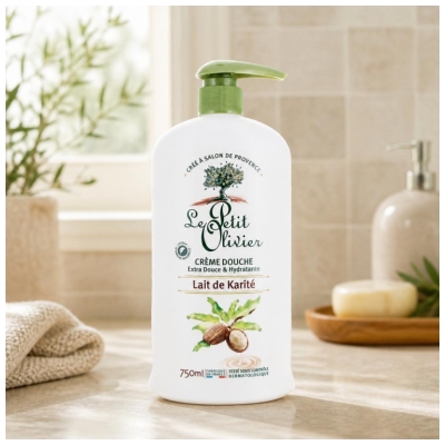Le Petit Olivier Cremă de Duș Extra Blândă & Hidratantă Lapte de Karité 750 ml