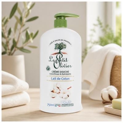 Le Petit Olivier Crema Doccia Extra Delicata & Idratante Latte di Cotone 750 ml