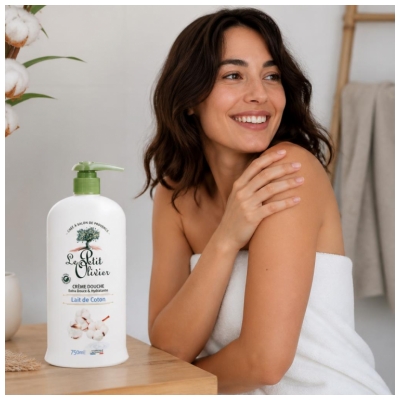 Le Petit Olivier Crema Doccia Extra Delicata & Idratante Latte di Cotone 750 ml