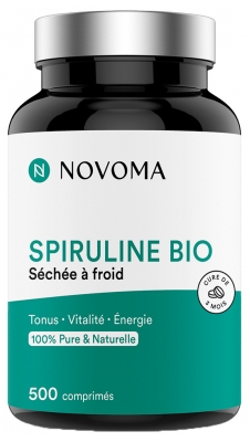 Novoma Organiczna Spirulina Suszona na Zimno 500 Tabletek