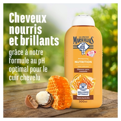Le Petit Marseillais Shampoing Nutrition Miel & Karité 300 ml