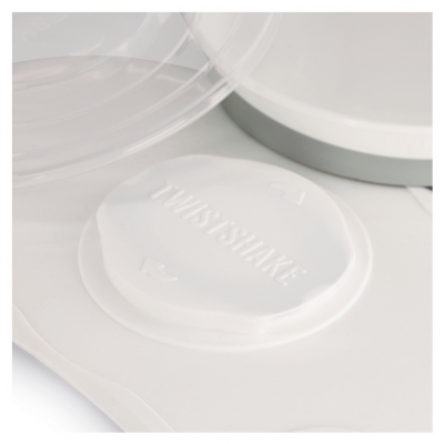 Tăviță Mini Twistshake Click Mat + Farfurie & Capac 6 Luni și Peste - Culoare: Alb