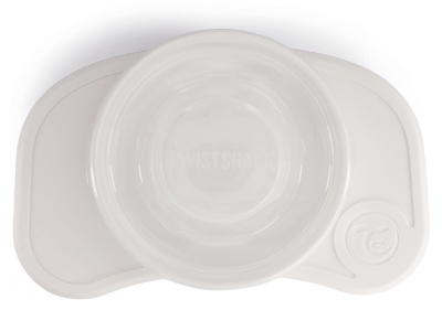 Twistshake Mini Click Mat Vassoio + Piatto e Coperchio Dai 6 Mesi in su - Colore: Bianco