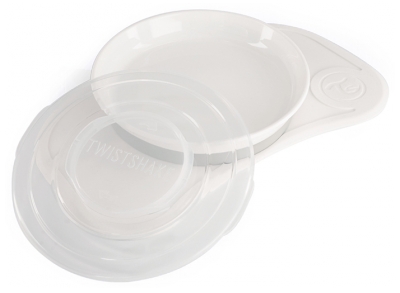 Twistshake Mini Padėklas Click Mat + Lėkštė ir Dangtelis 6 mėn.+ - Spalva: Balta